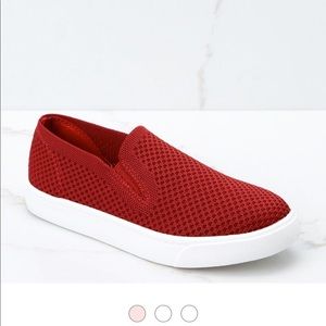 At A Moment’s Notice Burgundy Slip On Sneakers - 9